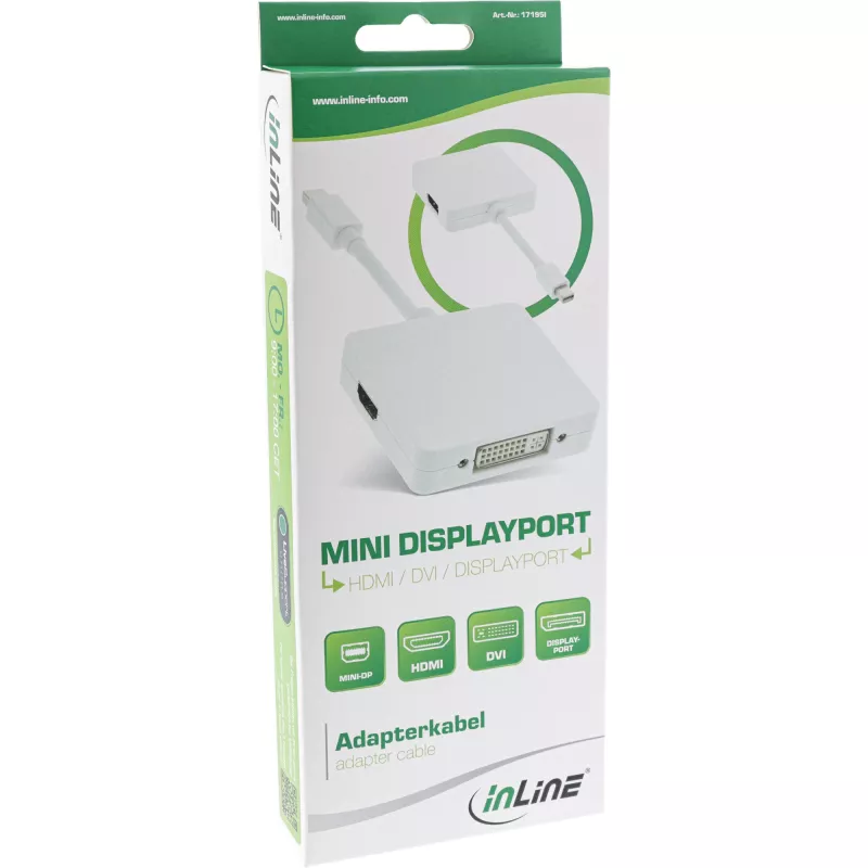Cavo adattatore InLine Mini DisplayPort a HDMI DVI DisplayPort 17195I