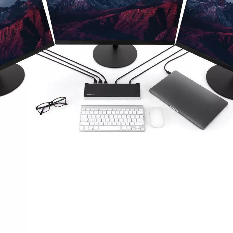 StarTech.com dock USB-C 4K, docking station per monitor triple UHD 4K, Mac e Windows, USB-C a HDMI e DisplayPort, Power Delivery 60W, hub 5x USB 5Gbit/s – TAA