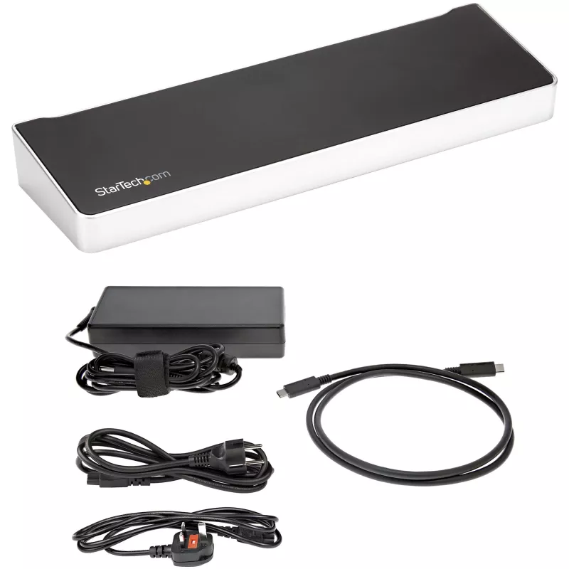 StarTech.com dock USB-C 4K, docking station per monitor triple UHD 4K, Mac e Windows, USB-C a HDMI e DisplayPort, Power Delivery 60W, hub 5x USB 5Gbit/s – TAA