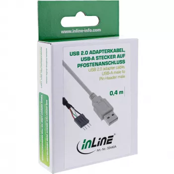 Cavo adattatore USB 2.0 InLine USB Type-A maschio / connettore pin header maschio, 0,40 m