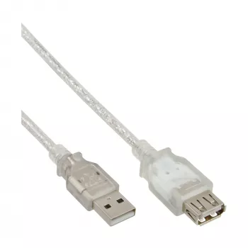 Prolunga USB 2.0 Type-A M/F InLine 34605 5 m trasparente