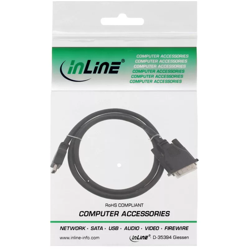 Cavo InLine HDMI-DVI HDMI maschio / DVI maschio 18+1 nero 1 m