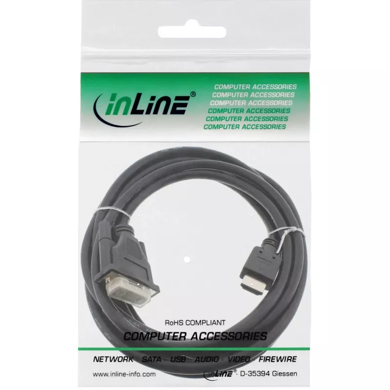 Cavo InLine HDMI-DVI HDMI maschio / DVI maschio 18+1 nero 3 m