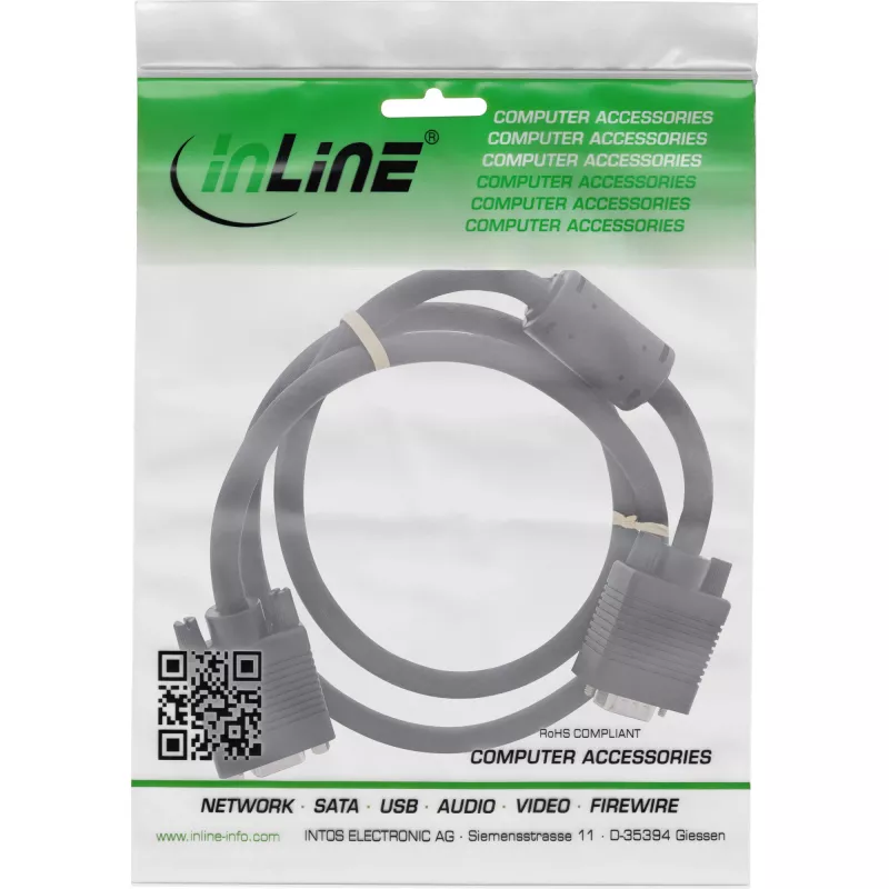 Prolunga S-VGA InLine 15HD maschio/femmina nero 0,3 m