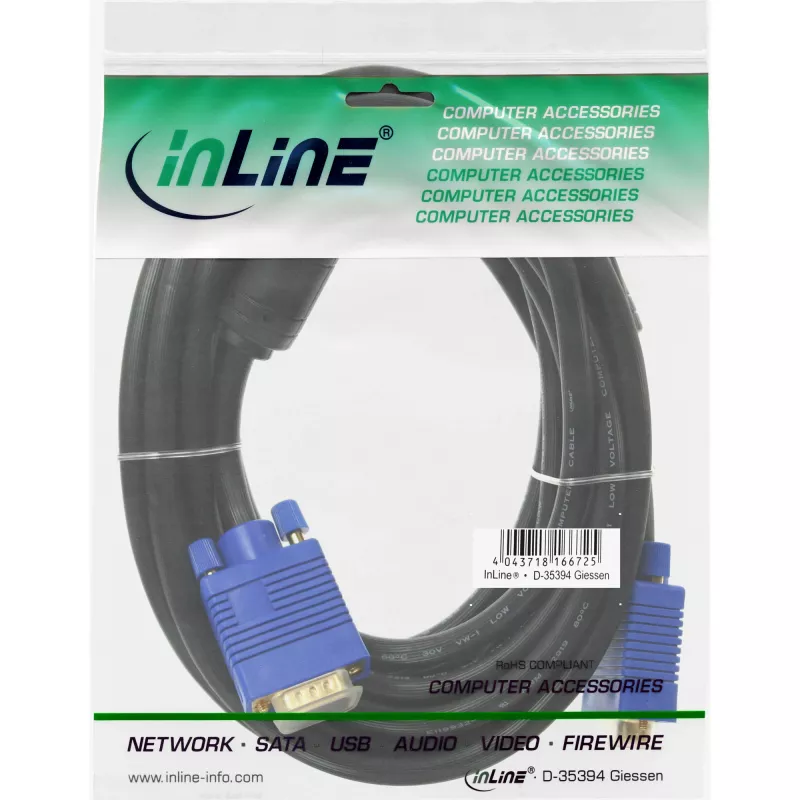 Cavo S-VGA InLine Premium 15HD maschio/maschio nero 1 m