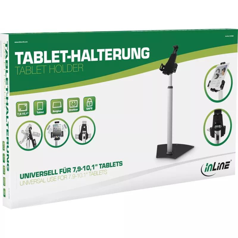 Supporto per tablet InLine in alluminio con chiusura universale per 7,9