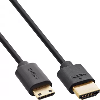 Cavo HDMI InLine slim Ultra High Speed AM/CM 8K4K placcato oro nero 1,5 m