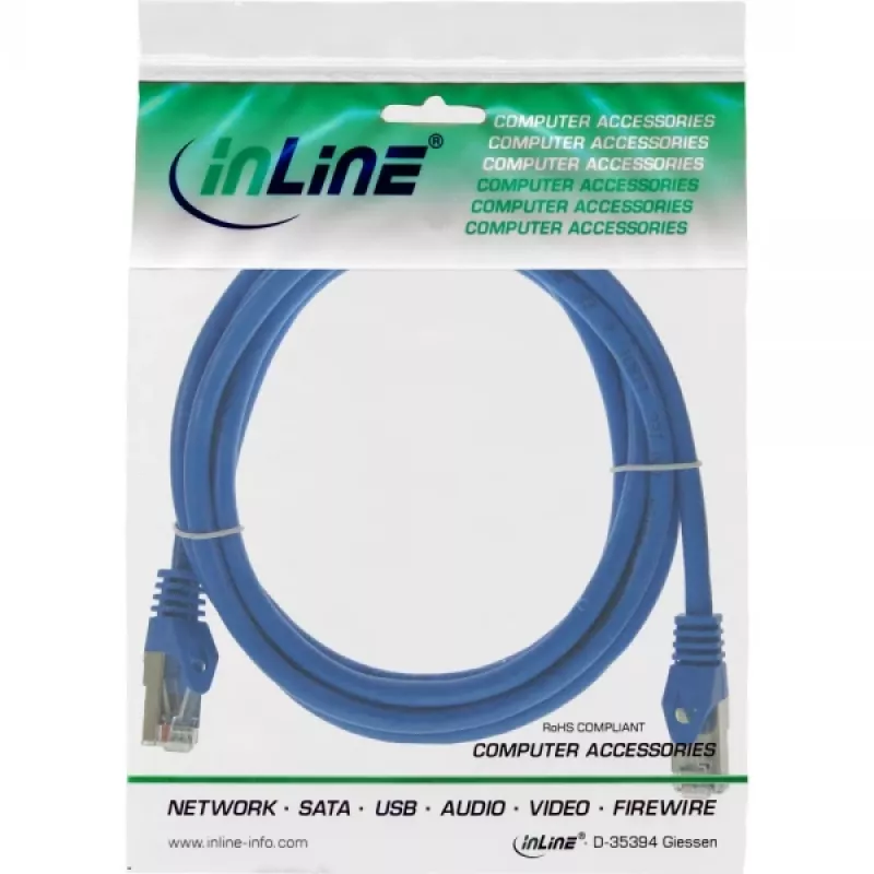 Cavo patch InLine F/UTP Cat.5e blu 0,3 m