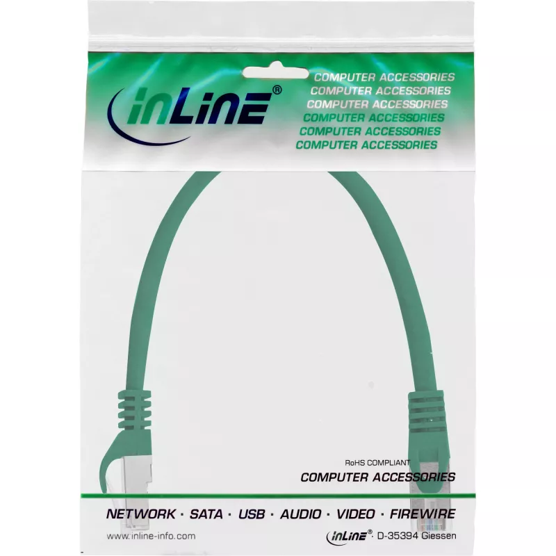 Cavo patch InLine F/UTP Cat.5e verde 0,3 m