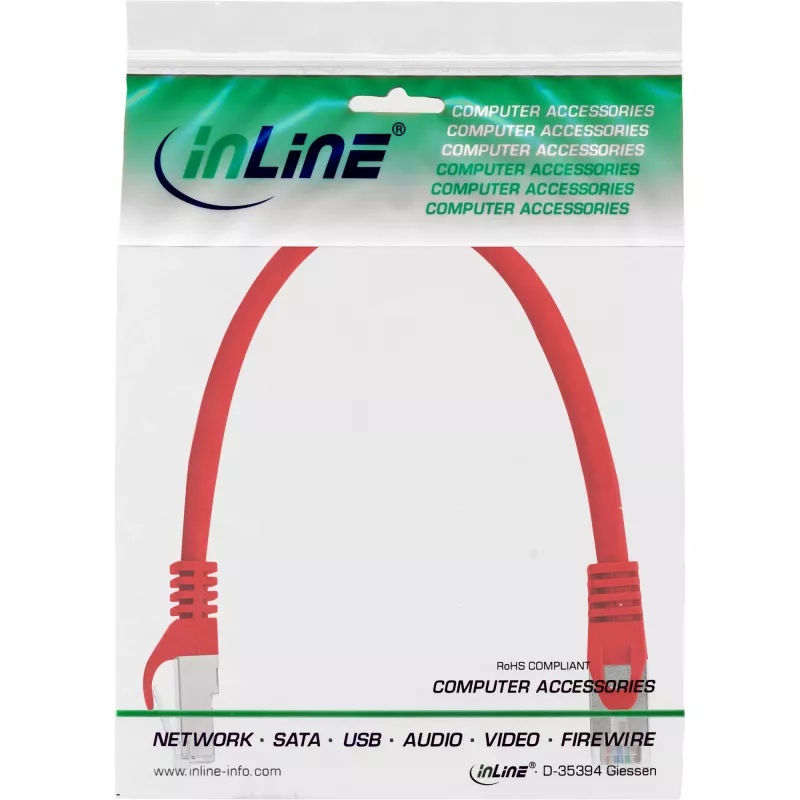 Cavo patch InLine F/UTP Cat.5e rosso 0,3 m