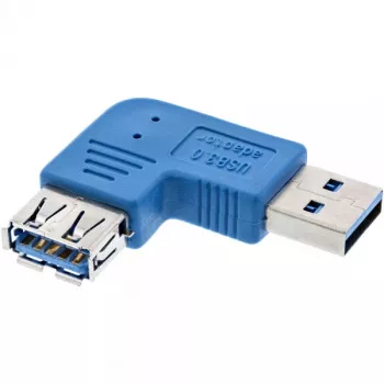 Adattatore USB 3.0 Type-A maschio / femmina A angolare a 90° a sinistra InLine 35300M