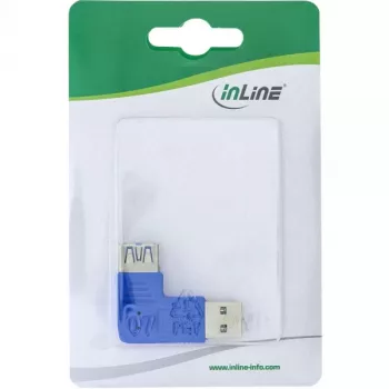 Adattatore USB 3.0 Type-A maschio / femmina A angolare a 90° a sinistra InLine 35300M