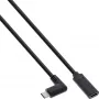 Cavo InLine USB 3.2 Gen.1x2, connettore maschio USB-C angolare / connettore femmina, nero, 1 m