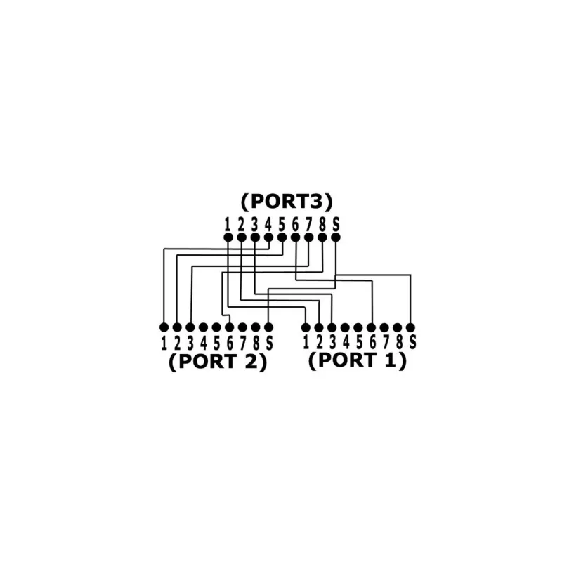 Splitter InLine Cat.5e due connessioni diverse tramite un cavo patch RJ45 8P8C