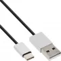 Cavo InLine USB 2.0, connettore maschio USB-C / connettore maschio USB-A, nero/alluminio, flessibile, 1 m