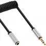 Cavo audio a spirale InLine slim 3,5 mm connettore maschio / connettore femmina, 4 poli, stereo, 1 m