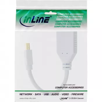 Cavo InLine Mini DisplayPort maschio su DisplayPort femmina, 4K2K, bianco, 0,15 m