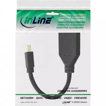 Cavo adattatore InLine Mini DP maschio su DisplayPort femmina, 4K2K, nero, 0,15 m