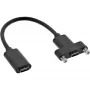 InLine USB 3.2 C femmina / femmina con cavo a flangia, nero, 0,20 m