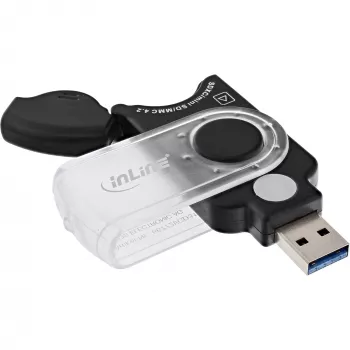 InLine lettore di schede mobile USB 3.0, per SD/SDHC/SDXC, microSD