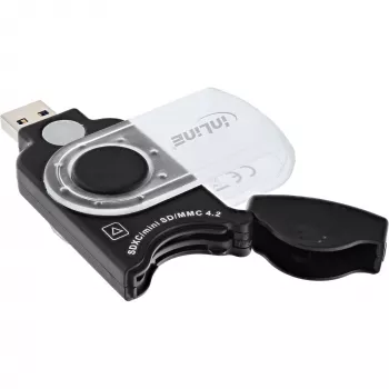 InLine lettore di schede mobile USB 3.0, per SD/SDHC/SDXC, microSD