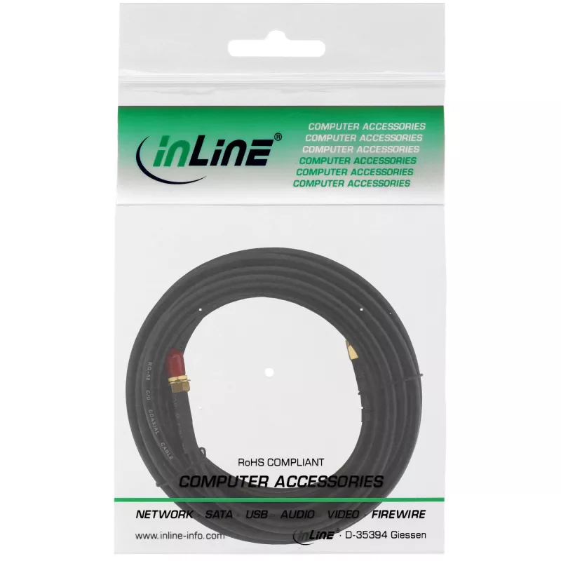 Cavo WIFI connettore maschio R-SMA / connettore femmina R-SMA InLine 40861 1m