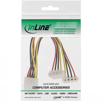Cavo di alimentazione Y interno InLine 1x Molex 4 poli / 2x Molex 4 poli angolare 0,15 m