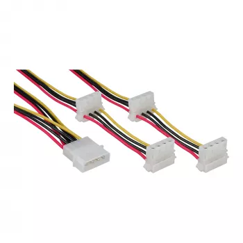 Cavo di alimentazione interno InLine 29654A 1x Molex 4 pin / 4x Molex 4 pin 1m