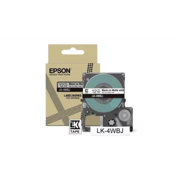 Nastro per etichette Epson LK-4WBJ nero bianco trasferimento termico 1,2 cm