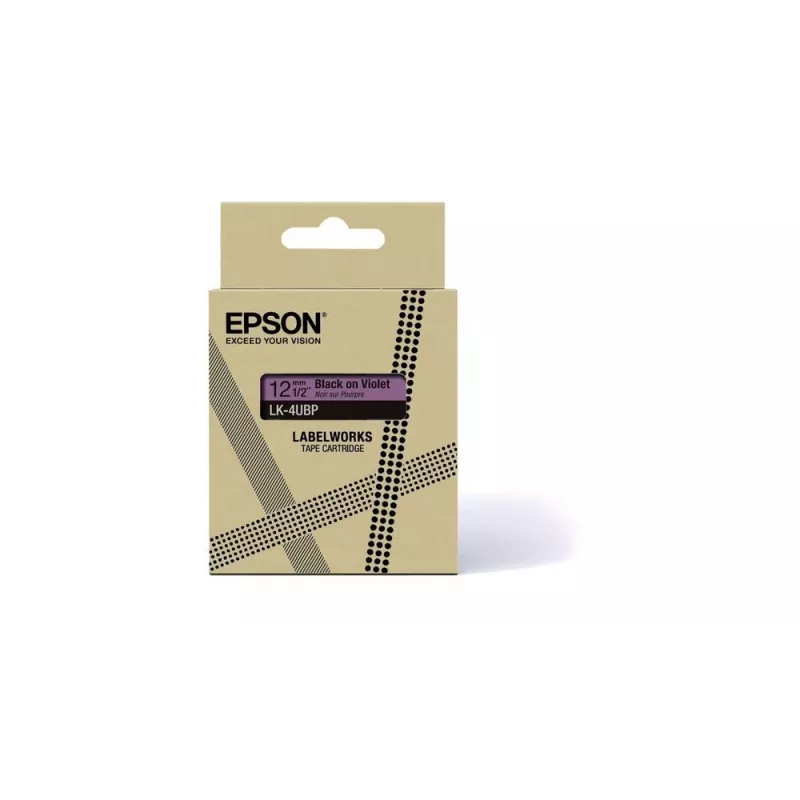 Nastro per etichette Epson LK-4UBP nero viola stampa termica 1,2 cm