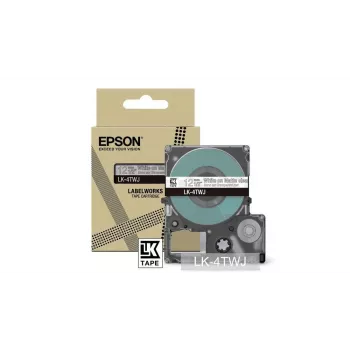 Epson LabelWorks LK-4TWJ Nastro per etichette, bianco su trasparente opaco, 12 mm x 8 m