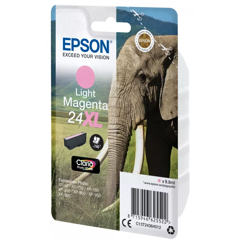 Epson Elephant Singlepack magenta chiaro 24XL inchiostro Claria Photo HD