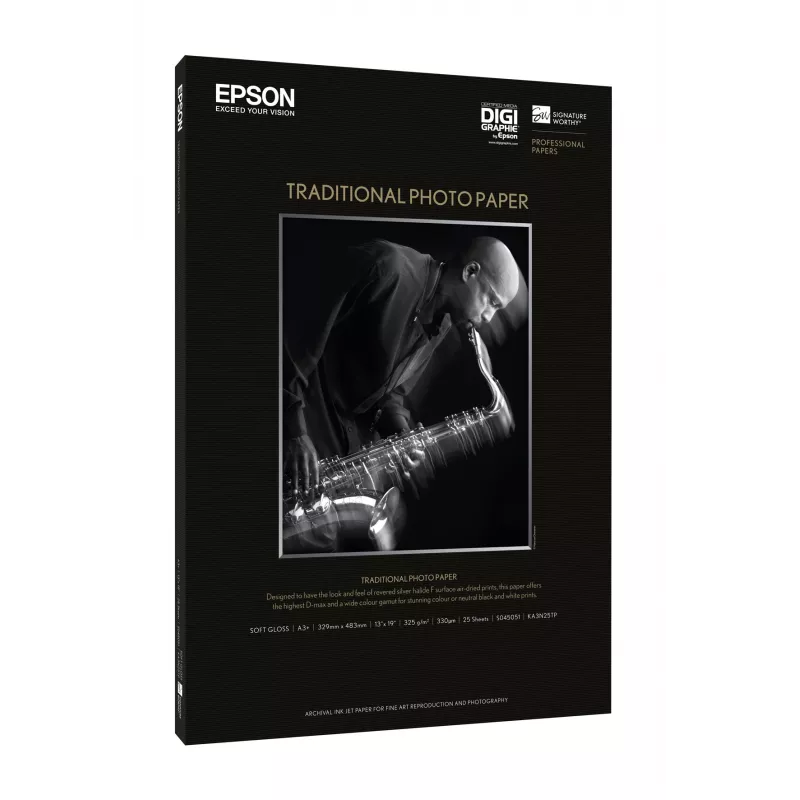 Carta fotografica Traditional Epson, DIN A2, 330 g/m², 25 fogli