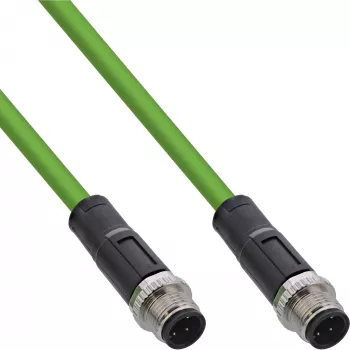 Cavo di rete industriale InLine, M12 4 poli codifica D maschio/maschio, PUR 15 m