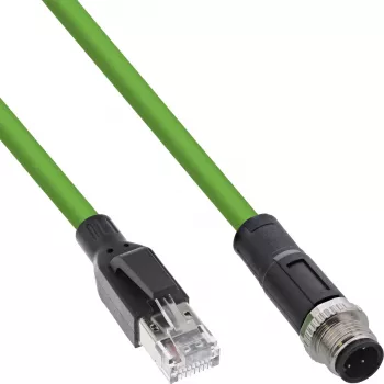 Cavo di rete industriale InLine, M12 4 poli codifica D maschio su RJ45, PUR 5 m