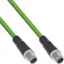 Cavo di rete industriale InLine, M12 8 poli X-coded connettore maschio/connettore maschio, Cat.6A PUR 1m