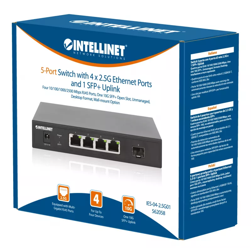 Switch non gestito Intellinet 562058 switch di rete nero