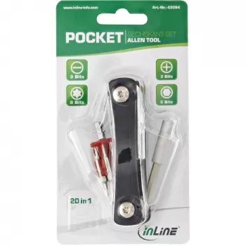 Set di cacciaviti a brugola tascabili InLine con portabit 20in1