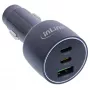 Caricabatterie da auto USB InLine Power Delivery, 2x USB-C + QC USB-A, nero