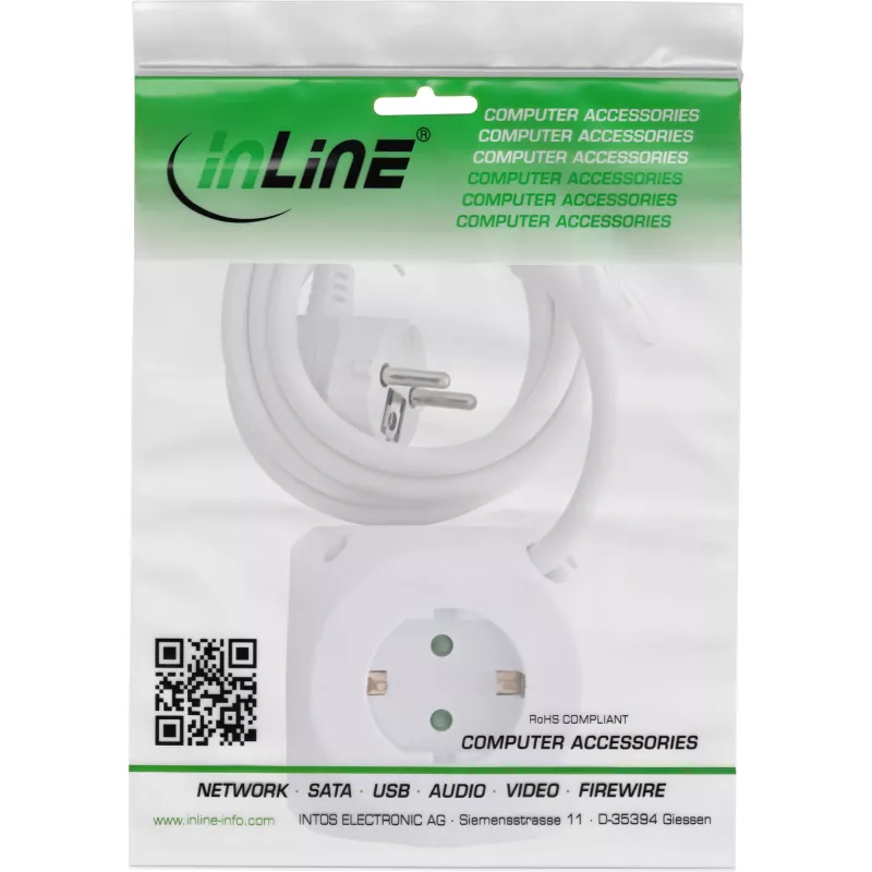 InLine Charging Cube InLine 16499A 3x presa Schuko 2x USB-C 2x USB-A bianco 2 m