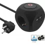 InLine Charging Cube InLine 16499B 3x presa Schuko 2x USB-C 2x USB-A nero 2 m
