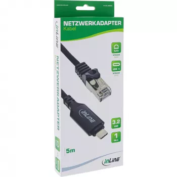 Cavo di rete InLine 33381B USB-C a RJ45 Gigabit 5 m nero