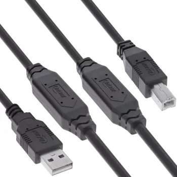 InLine 34513A cavo USB 2.0 attivo, spina USB-A su spina USB-B, 20 m, 480 Mbit/s