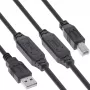 InLine 34513A cavo USB 2.0 attivo, spina USB-A su spina USB-B, 20 m, 480 Mbit/s