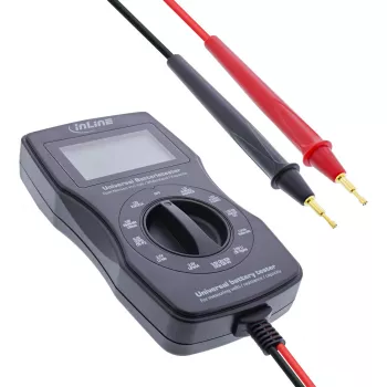 InLine tester batterie multifunzione, strumento di misura con display LCD