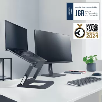 Leitz Ergo supporto laptop multi-angolo regolabile, 80% plastica riciclata