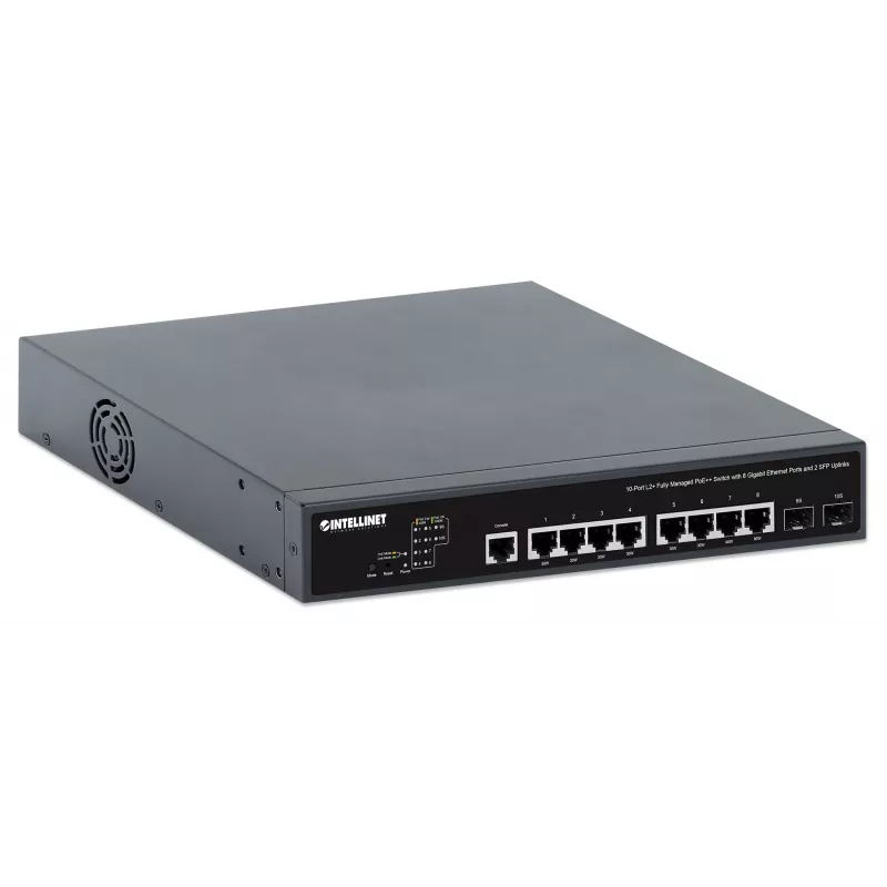 Switch Intellinet 10 porte L2+ Fully Managed PoE++ con 8 porte Gigabit Ethernet e 2 uplink SFP