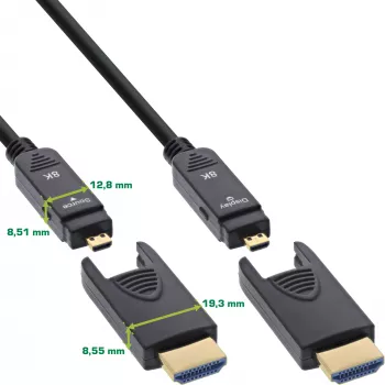 Cavo HDMI AOC InLine, Ultra High Speed HDMI, 8K4K, connettore rimovibile, 25m