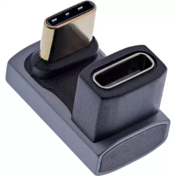 Adattatore USB4 InLine, USB-C maschio/femmina 180°, alluminio, grigio