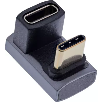Adattatore USB4 InLine, USB-C maschio/femmina 180°, alluminio, grigio